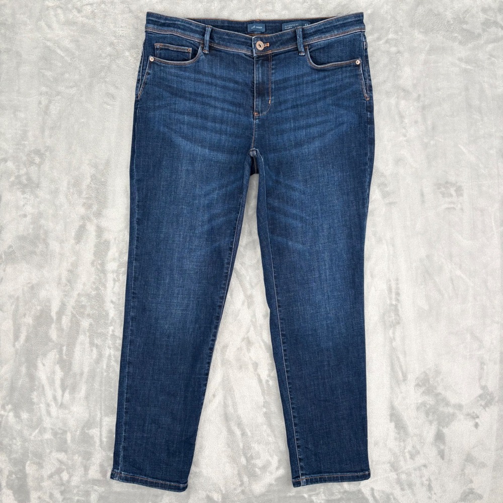 J. Jill Jeans Womens 12 Fits 34x28 Blue Authentic Fit Slim‎ Ankle Stretch Denim